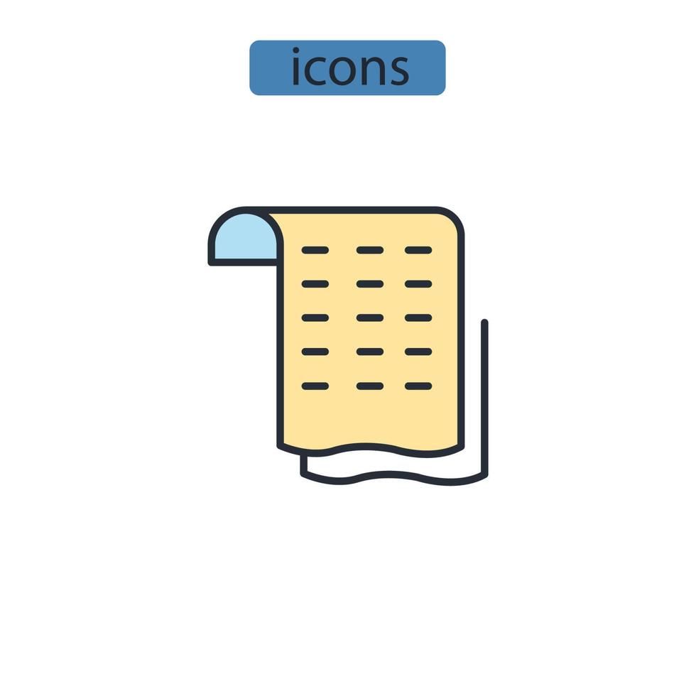 iconos de recibo símbolo elementos vectoriales para web infográfico vector