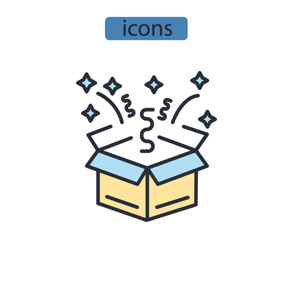 surprise box icons  symbol vector elements for infographic web