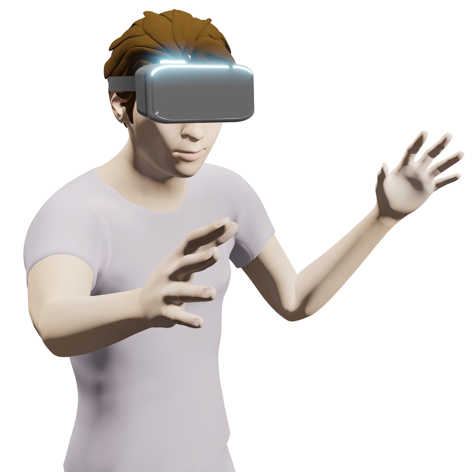 Halber Mann Png Trägt Vr Headset Portrait Menschlicher Benutzer Social