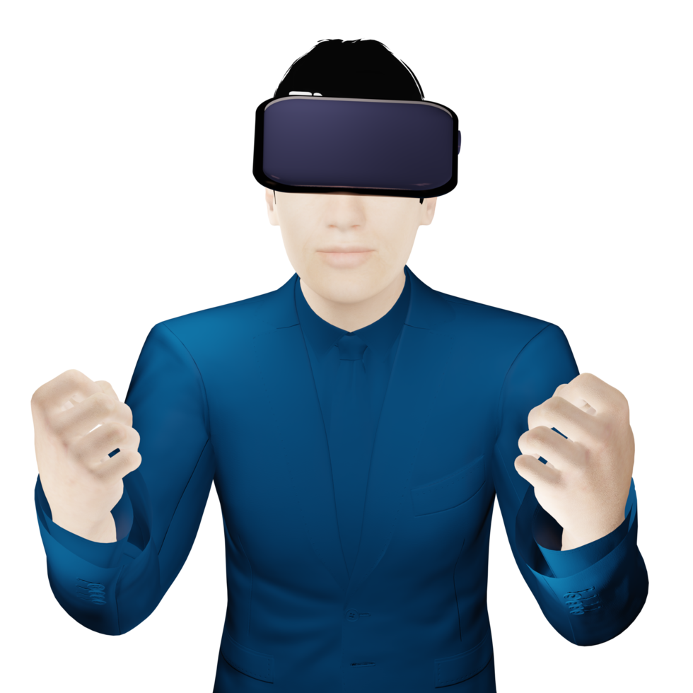 halve man png met vr-headset portret menselijke gebruiker sociale media avatar in metaverse wereld