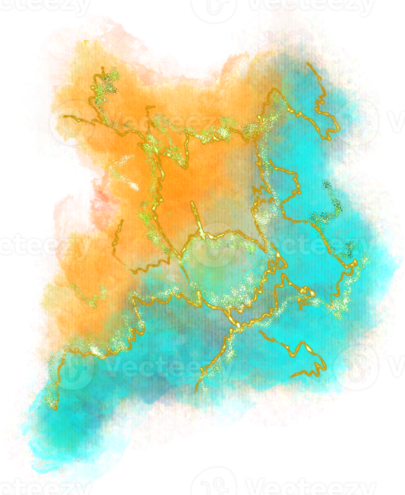Abstract alcohol ink watercolor brush stokes png
