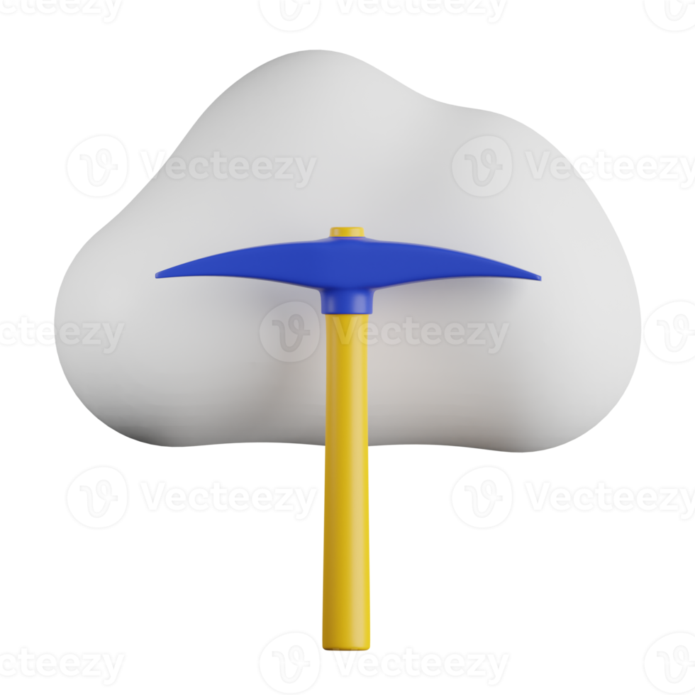 illustration 3d de l'exploitation minière en nuage de bitcoins png