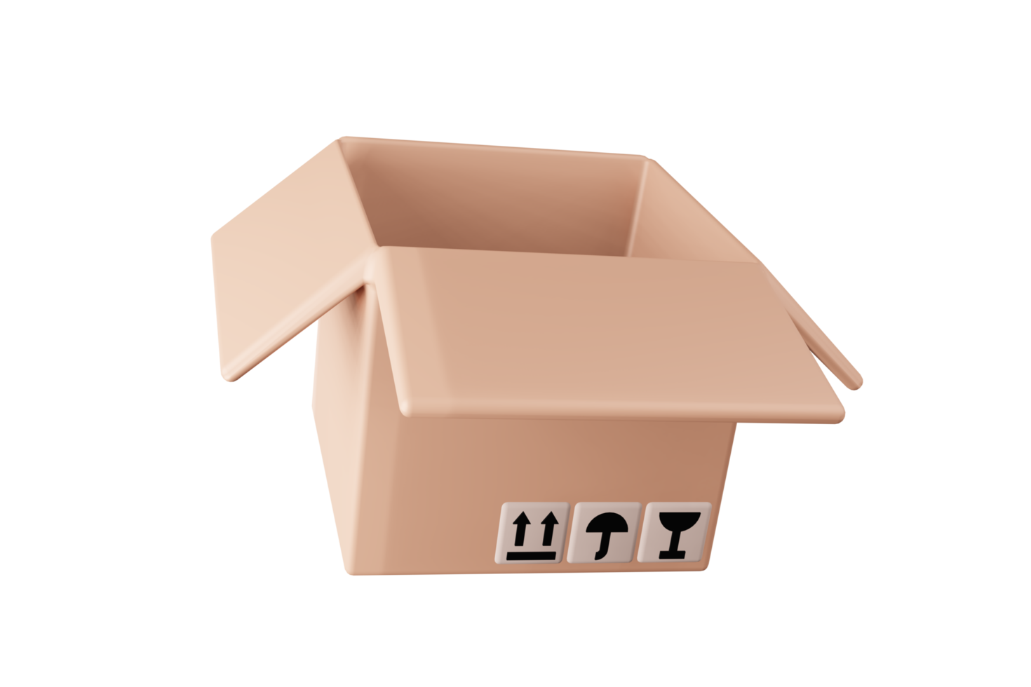 Open cardboard boxes 3D illustration delivery packing  and transportation shiping logistics storage png