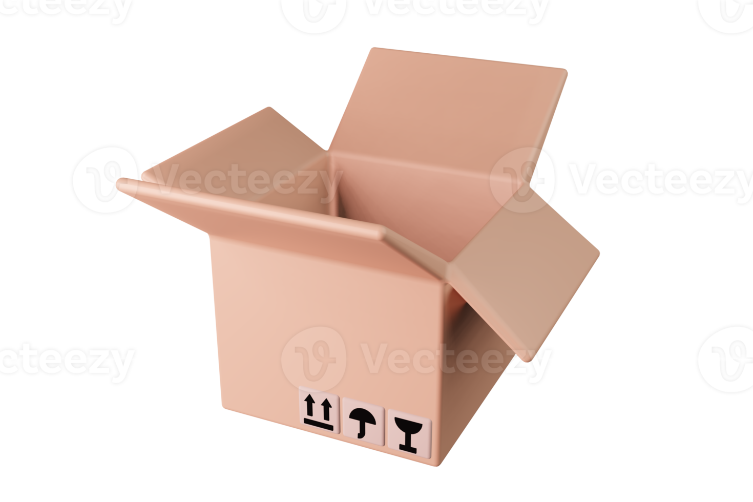 Open cardboard boxes 3D illustration delivery packing  and transportation shiping logistics storage png