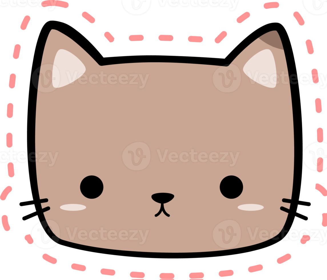 Cute Kitty Cat Head Cartoon Element png