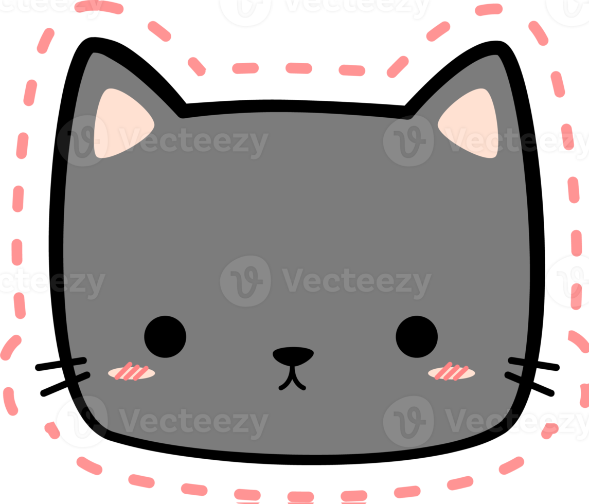 Cute Kitty Cat Head Cartoon Element png