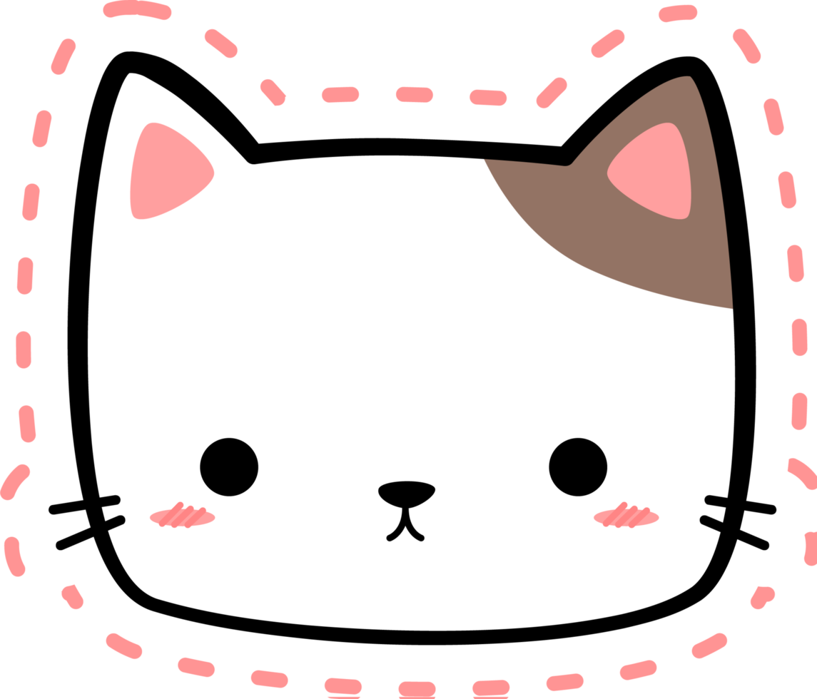 Cute Kitty Cat Head Cartoon Element png