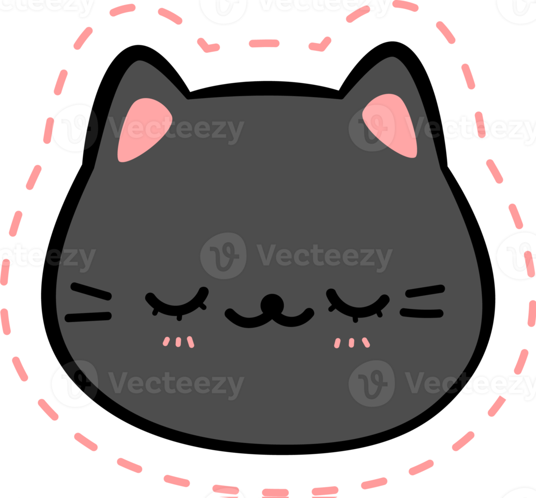 Cute Kitty Cat Head Cartoon Element png