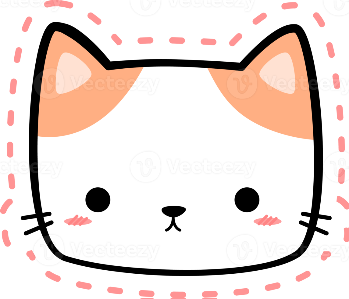 Cute Kitty Cat Head Cartoon Element png