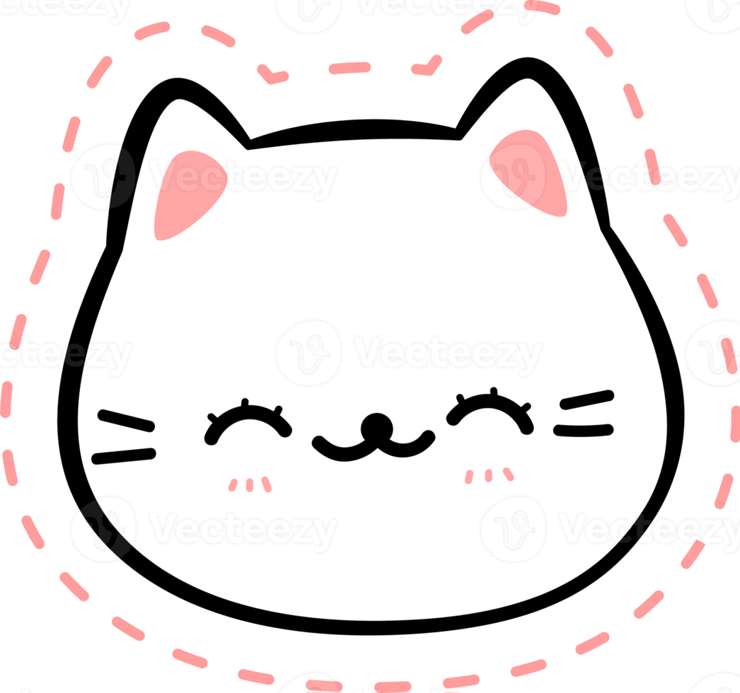 Cute Kitty Cat Head Cartoon Element png