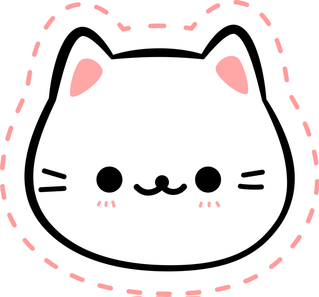 Cute Kitty Cat Head Cartoon Element png