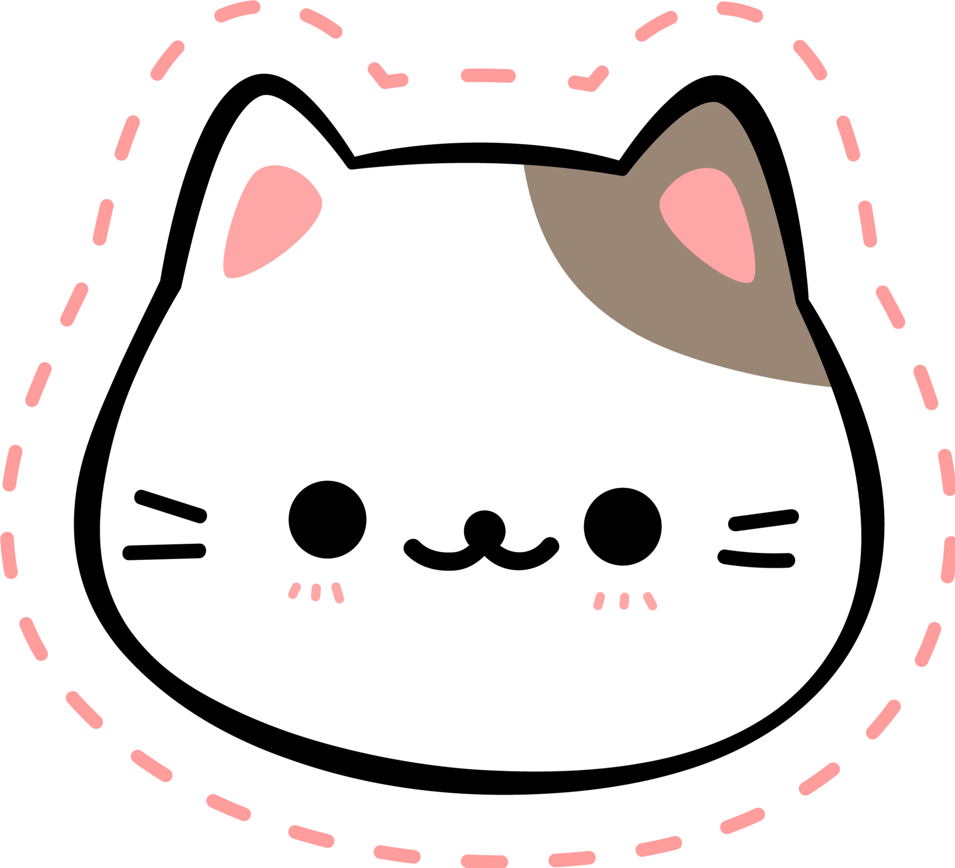 Kawaii Kitty Head Sticker