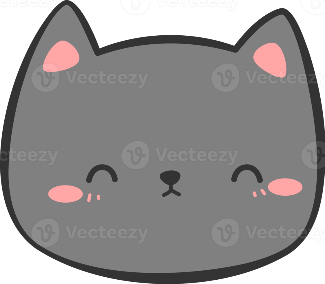 Cute Kitty Cat Head Cartoon Element png