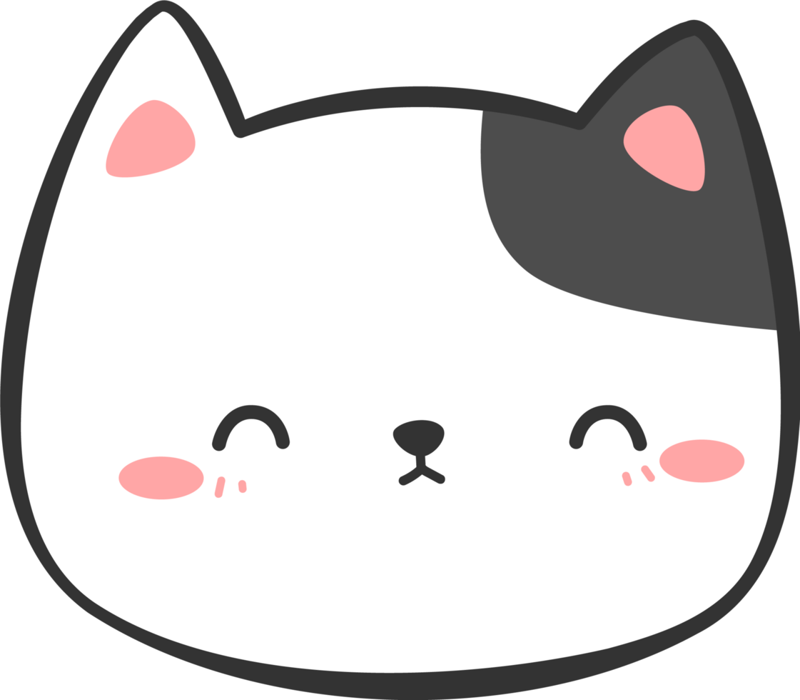 Cute Kitty Cat Head Cartoon Element png