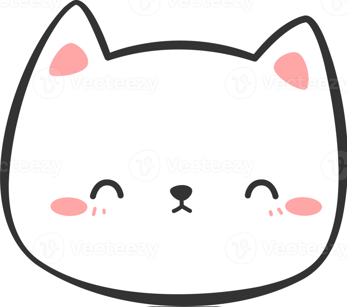 Cute Kitty Cat Head Cartoon Element png