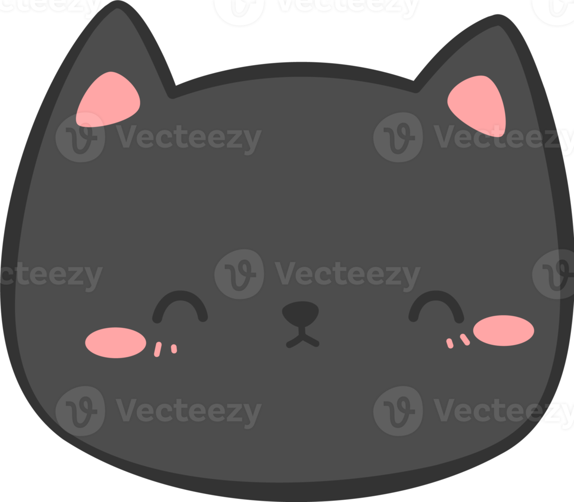 Cute Kitty Cat Head Cartoon Element png