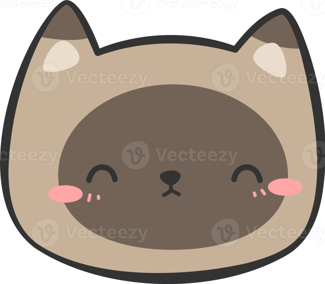 Cute Kitty Cat Head Cartoon Element png