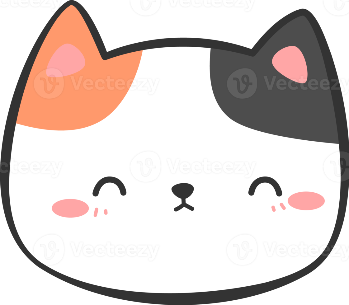 Cute Kitty Cat Head Cartoon Element png