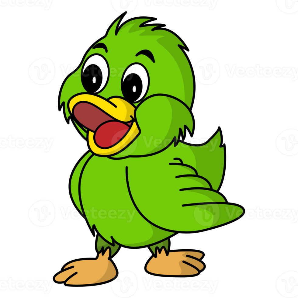 Bird coloring cartoon design on transparent background png