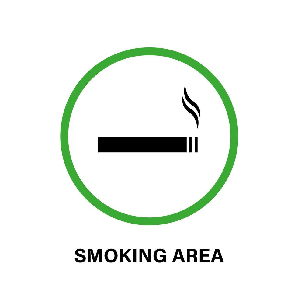 Smoke Area Silhouette Circle Icon. Smoke Allow Room Symbol. Smoking Tobacco Nicotine Cigarette Permit Outdoor Zone Glyph Pictogram. Smoke Cigar Cigarette Area Sign. Isolated Vector Illustration.