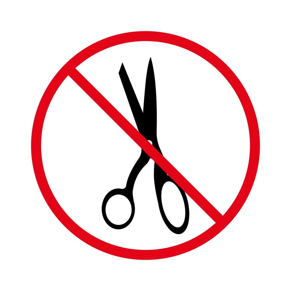 Forbidden Pair of Handle Metal Scissor Pictogram. Ban Scissor Barber