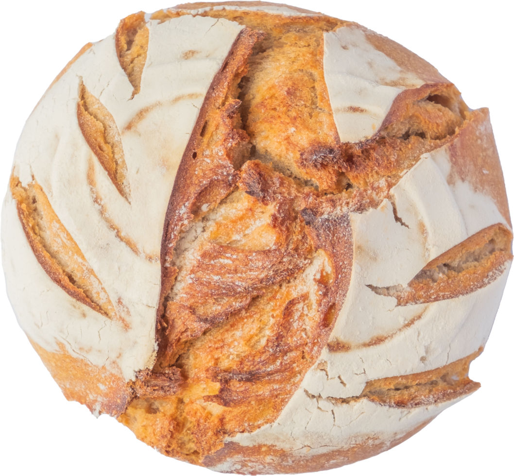 cutout sourdough bread on transparent background. png