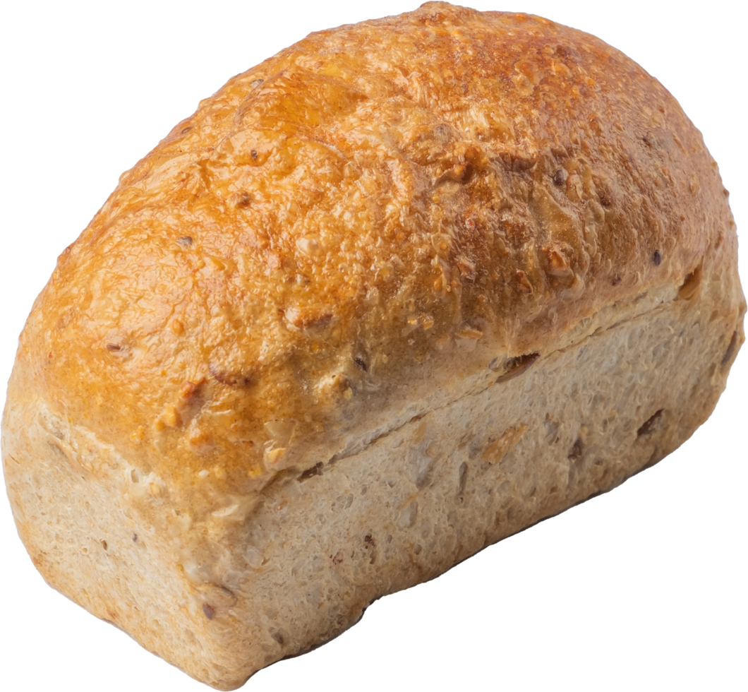 cutout whole wheat bread on transparent background. png