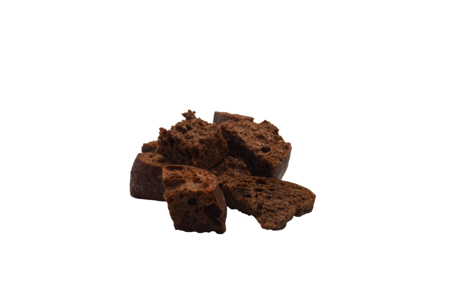 crackers made of black, rye bread on a transparent background png