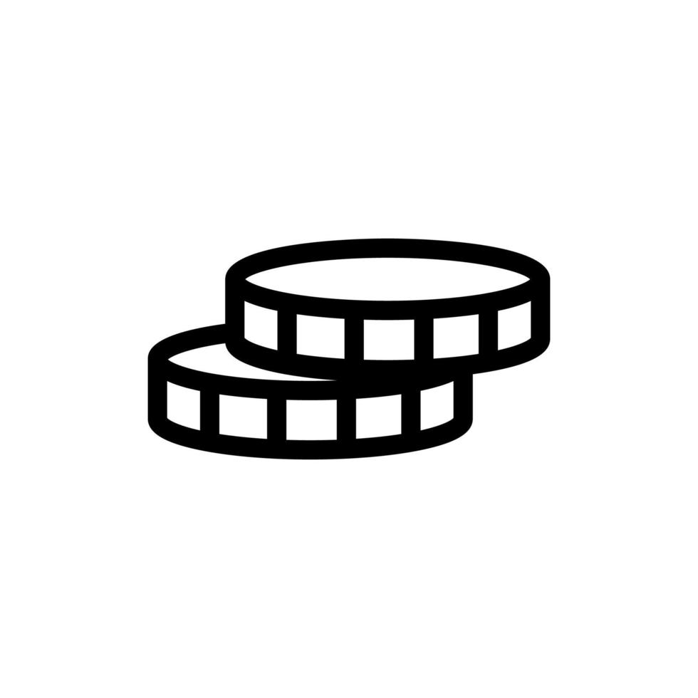 chip for the vector icon game. Isolated contour symbol illustration