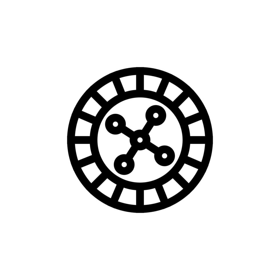 chip for the vector icon game. Isolated contour symbol illustration