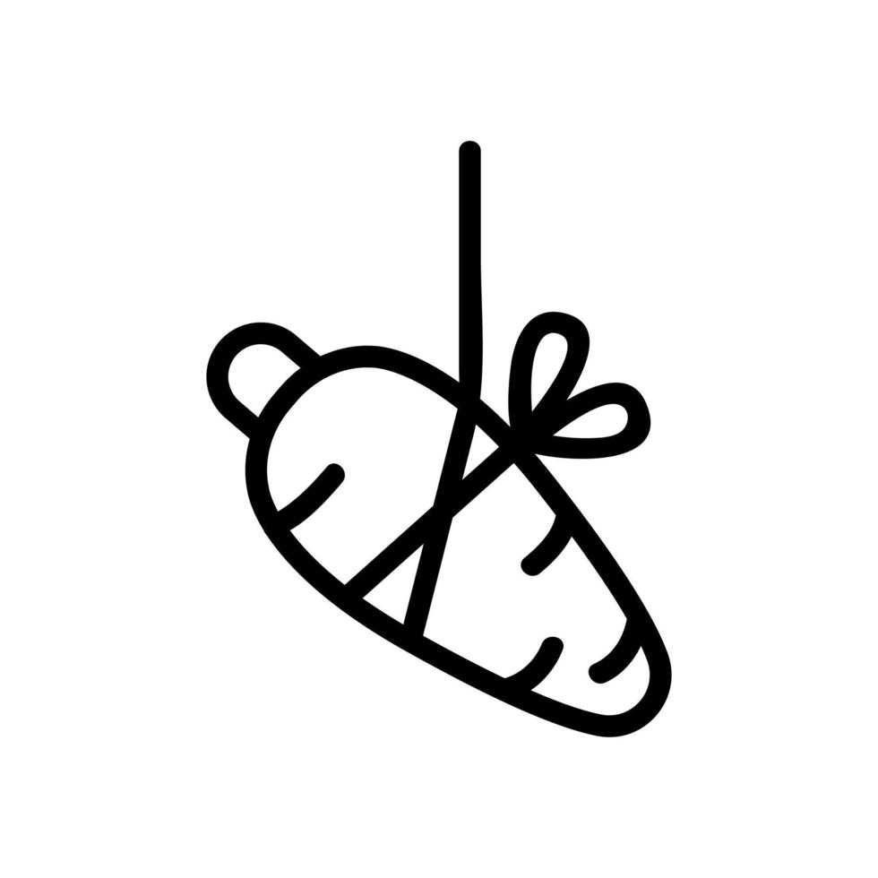 zanahoria en una ilustración de contorno de vector de icono de cuerda