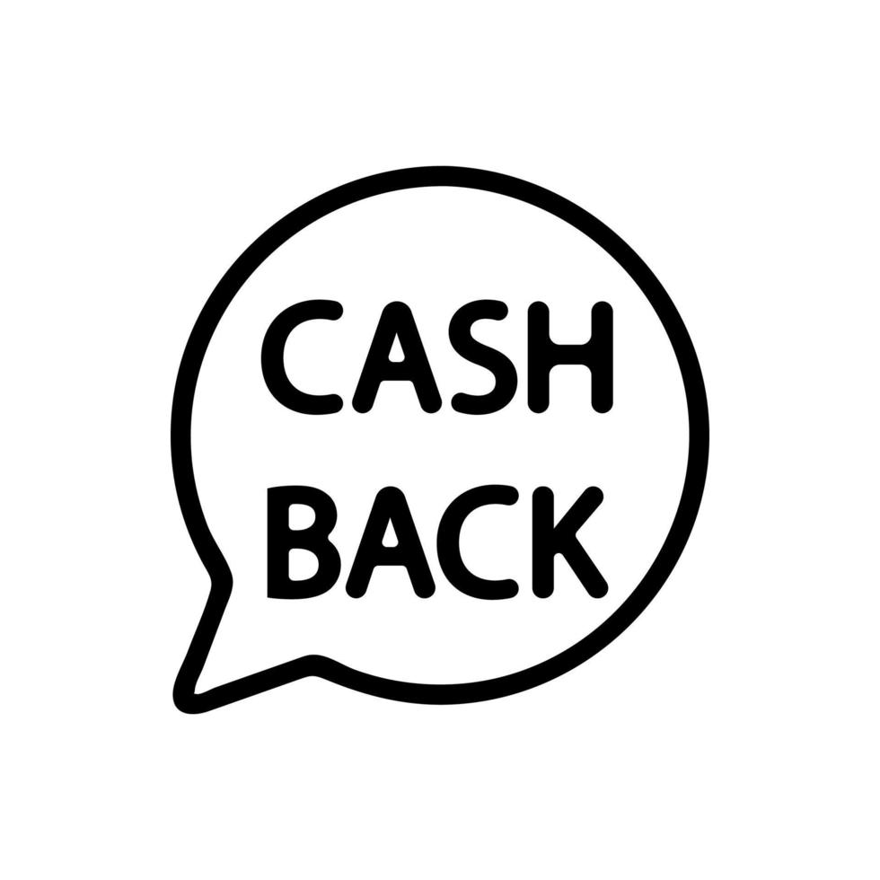 cashback icon vector. Isolated contour symbol illustration vector