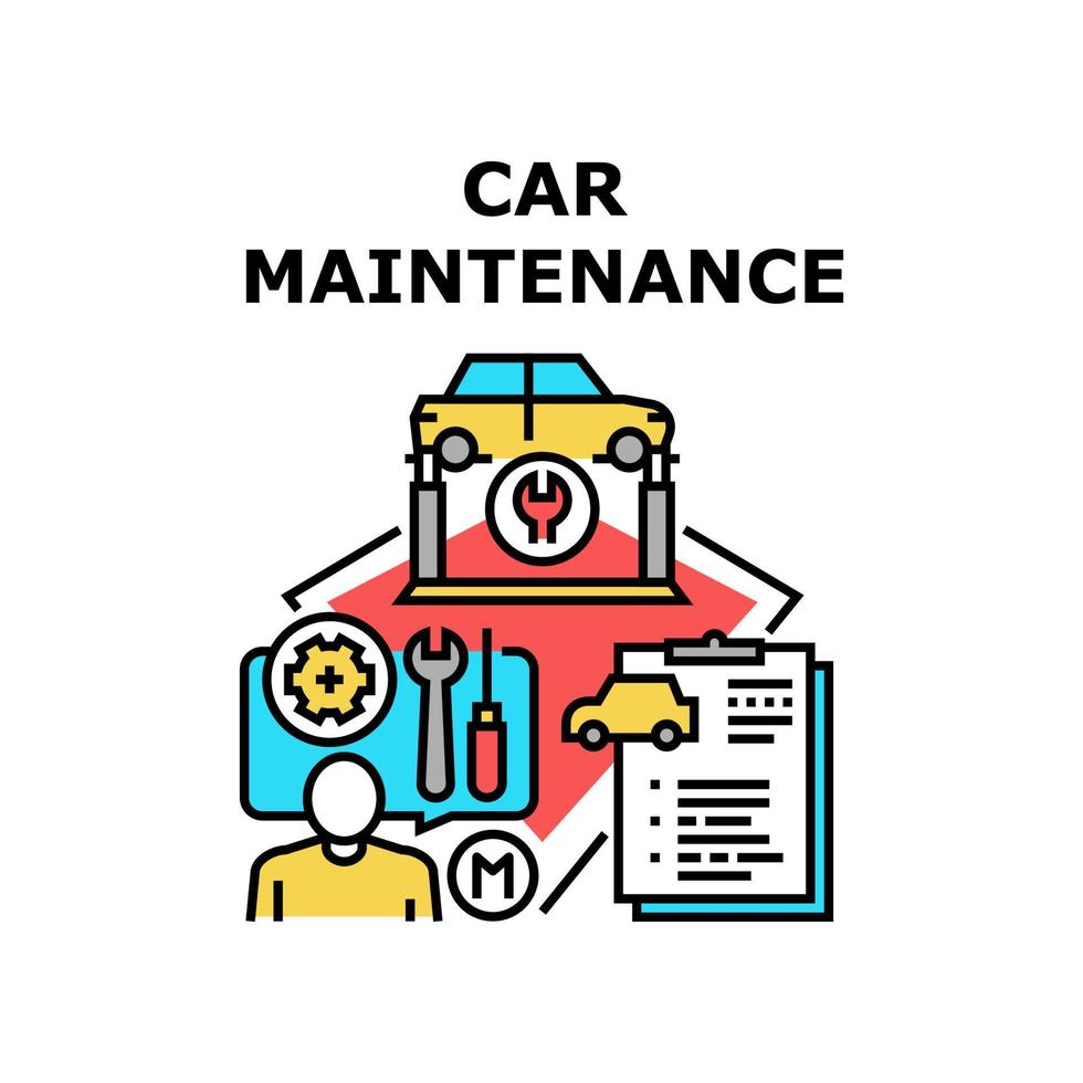 Car Maintenance Vector Concept Color Illustration