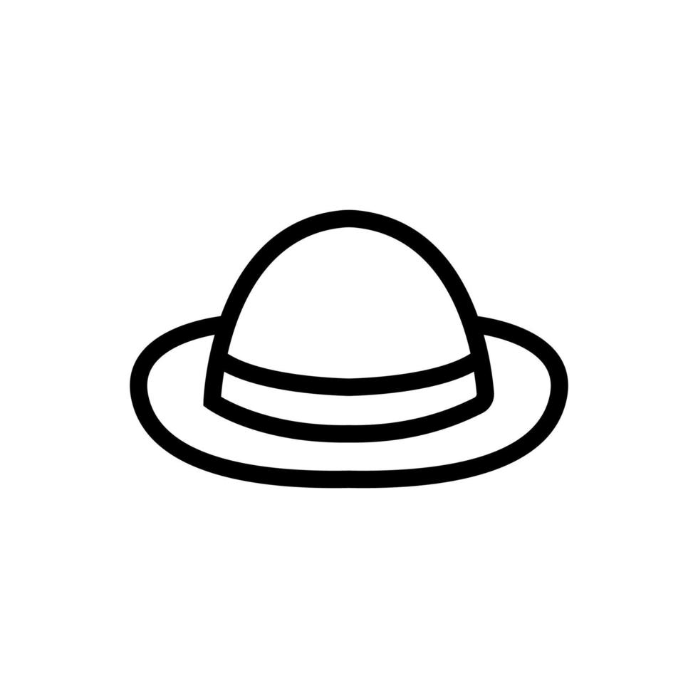 ilustración de contorno de vector de icono de bombín de sombrero