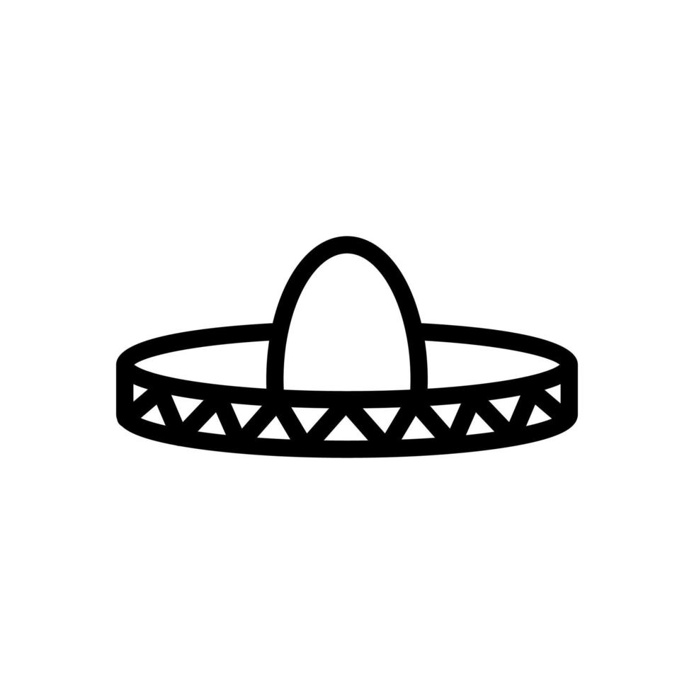 ilustración de contorno de vector de icono de sombrero mexicano