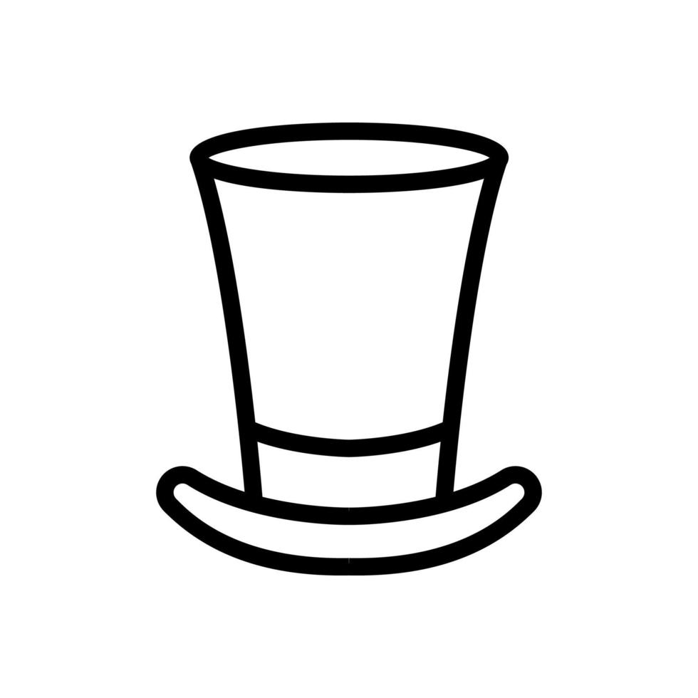 ilustración de contorno de vector de icono de sombrero de cilindro
