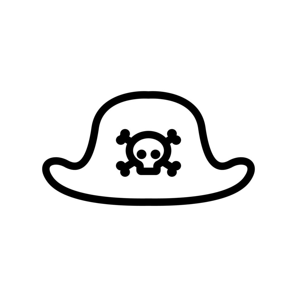 ilustración de contorno de vector de icono de sombrero de pirata