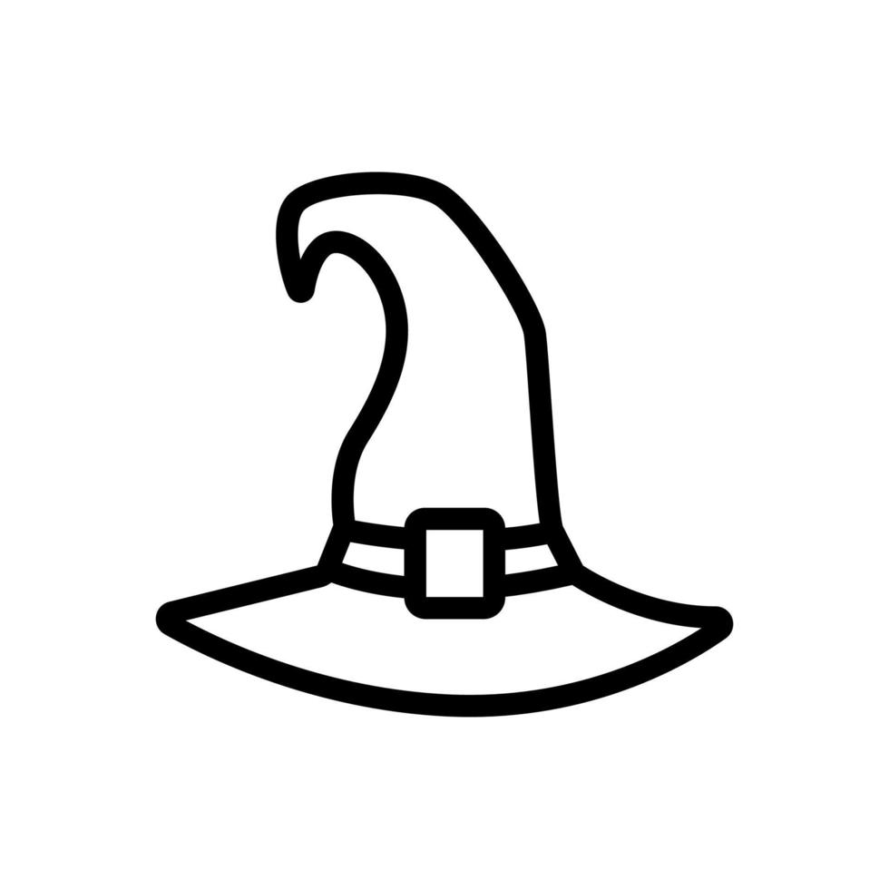 ilustración de contorno de vector de icono de sombrero de bruja de halloween