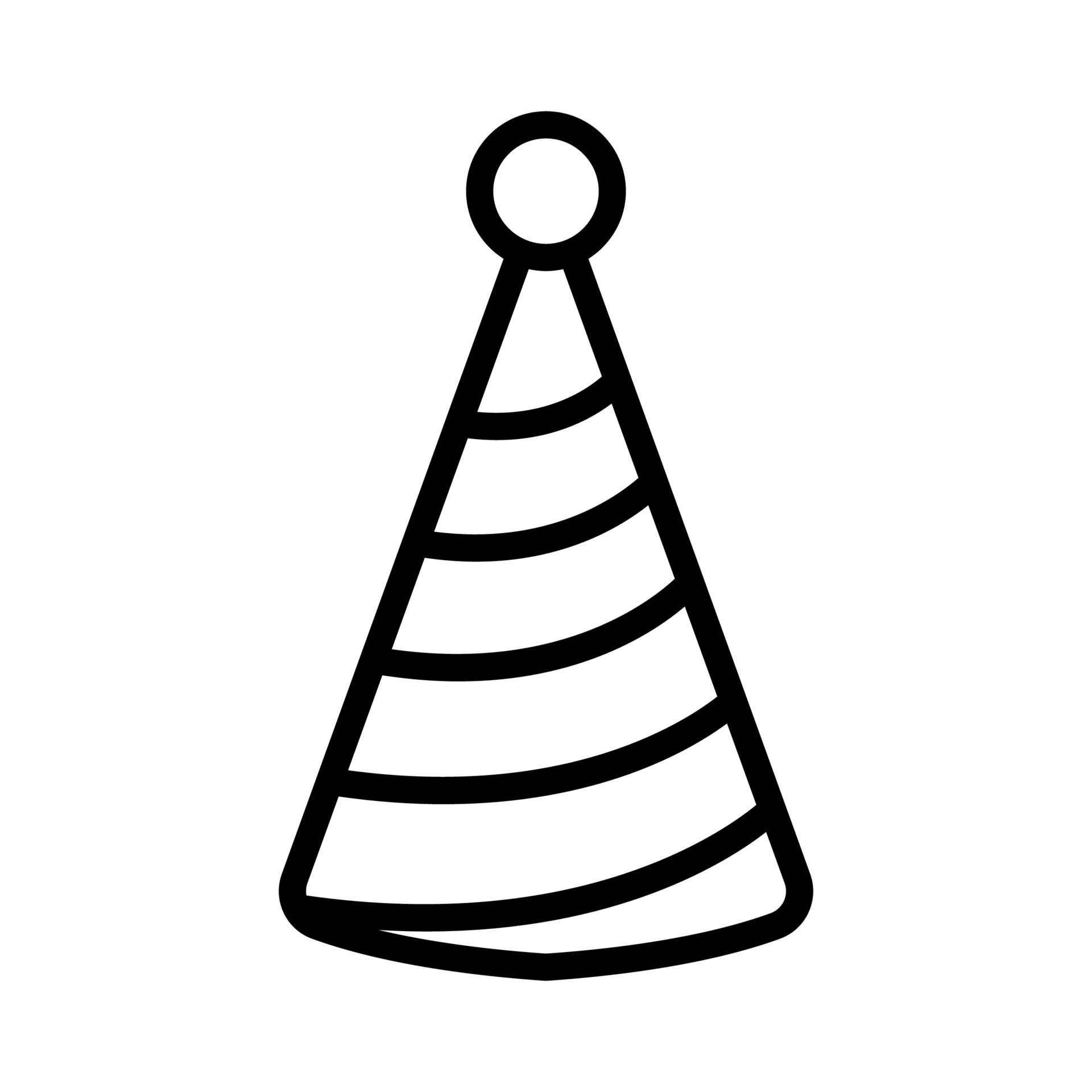 cone shaped hat icon vector outline illustration 9974644 Vector Art at  Vecteezy