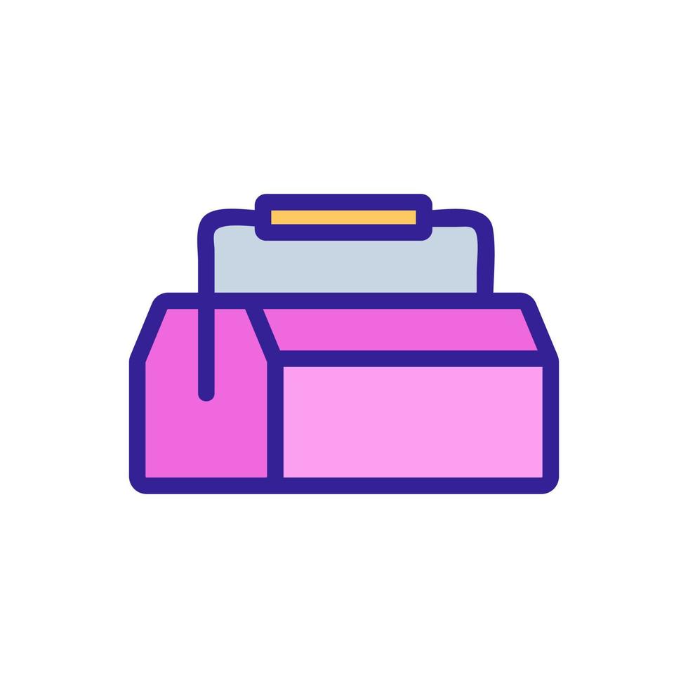 wooden tool box with handle icon vector outline illustration