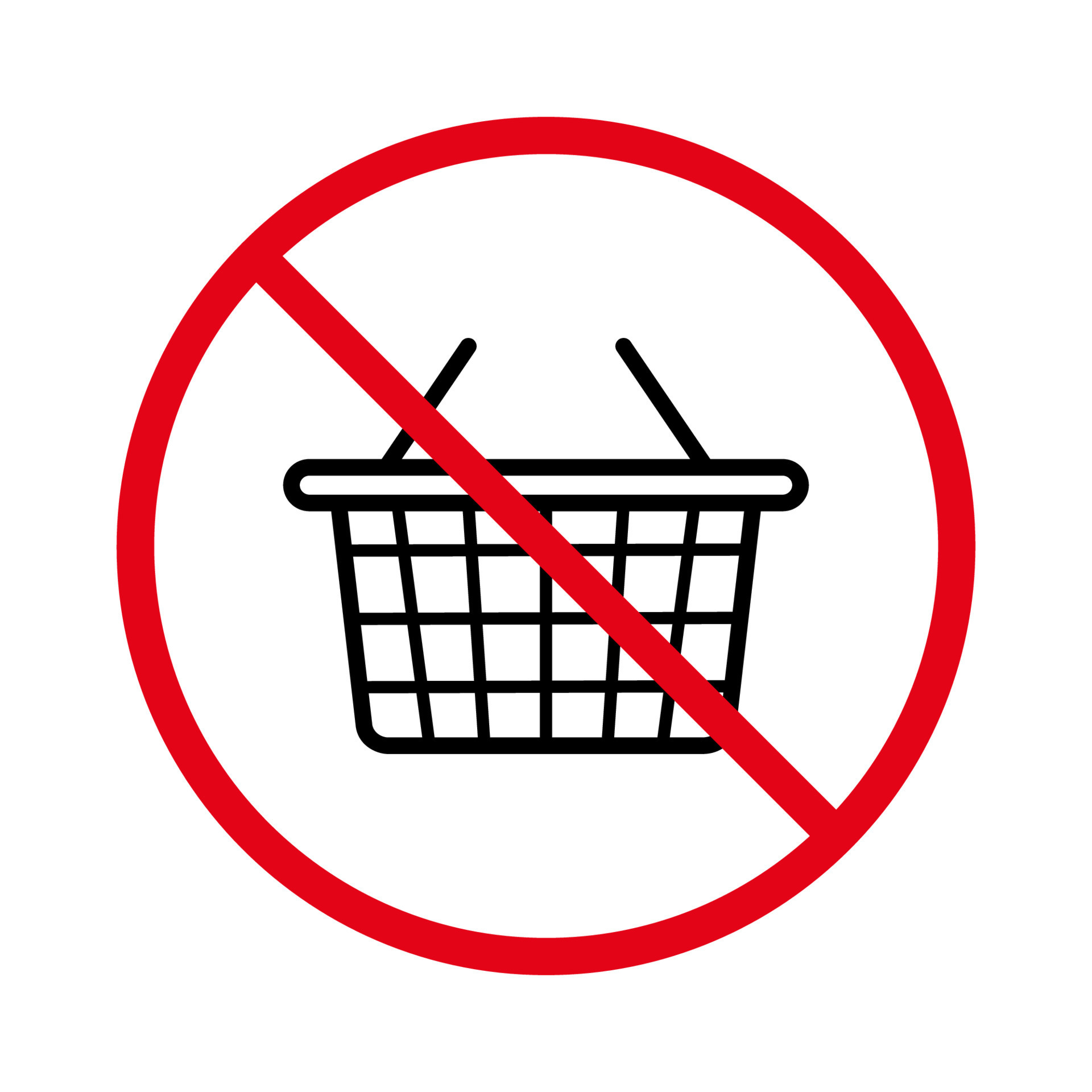 Forbidden Shop Basket Supermarket Pictogram. Prohibit Grocery Store Buy