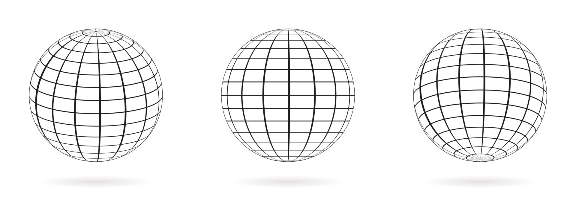 Wired Line 3D Globe. Wireframe Globe Surface. Globe Grid Sphere
