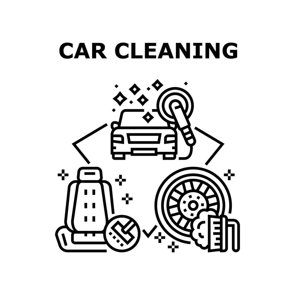 Car Cleaning Service Concept Color Illustration vector