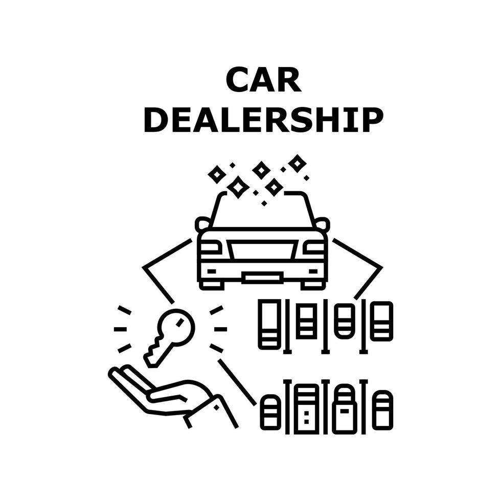 Car Dealership Vector Concept Black Illustration