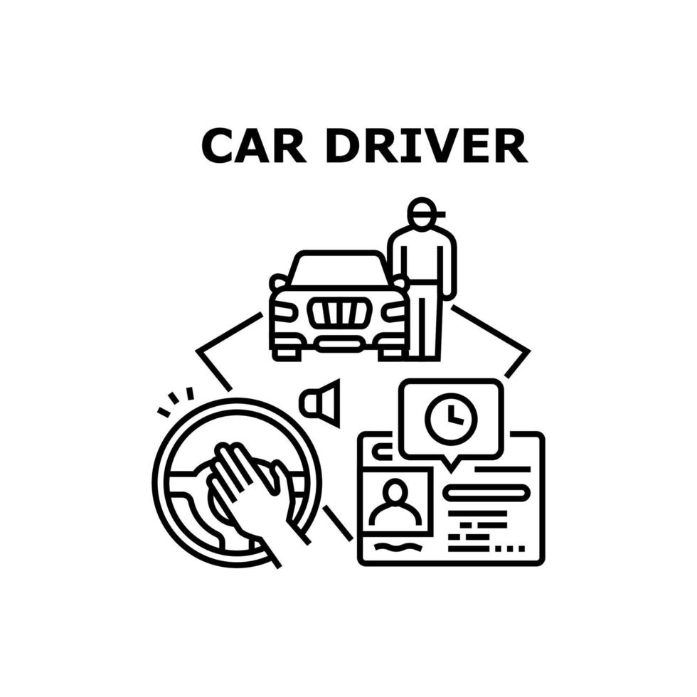 Auto Car Driver Vector Concept Black Illustration