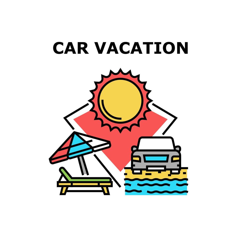 Car Vacation Vector Concept Color Illustration
