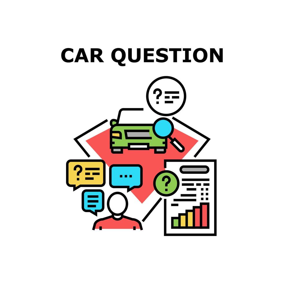 Car Question Vector Concept Color Illustration