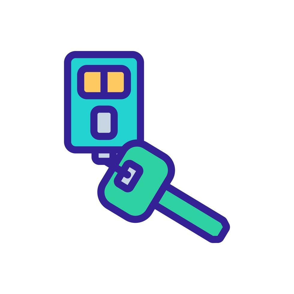 key fob with alarm icon vector outline illustration