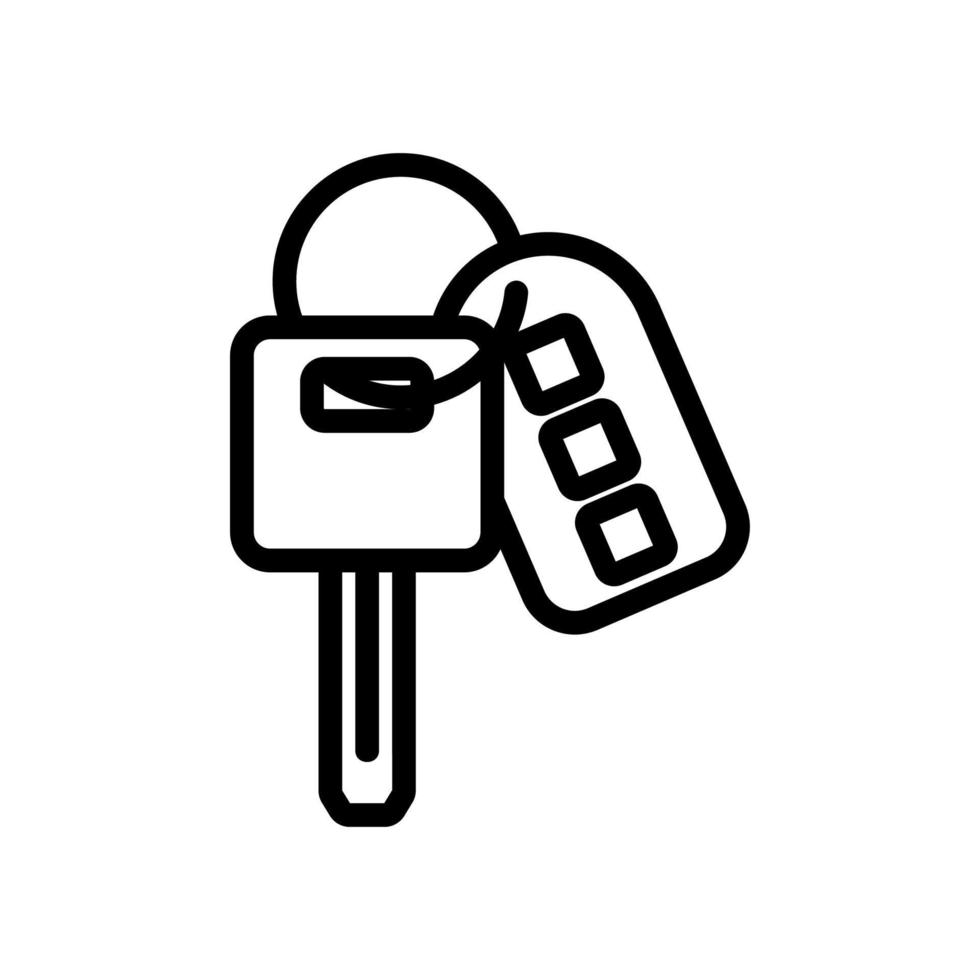 llave con llavero alarma panel de control icono vector contorno ilustración