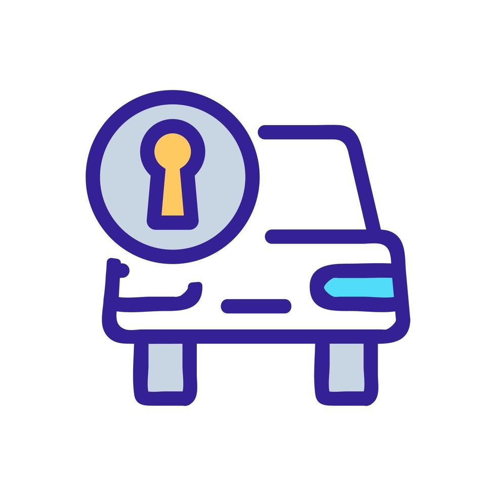 Car lock icon vector. Isolated contour symbol illustration vector